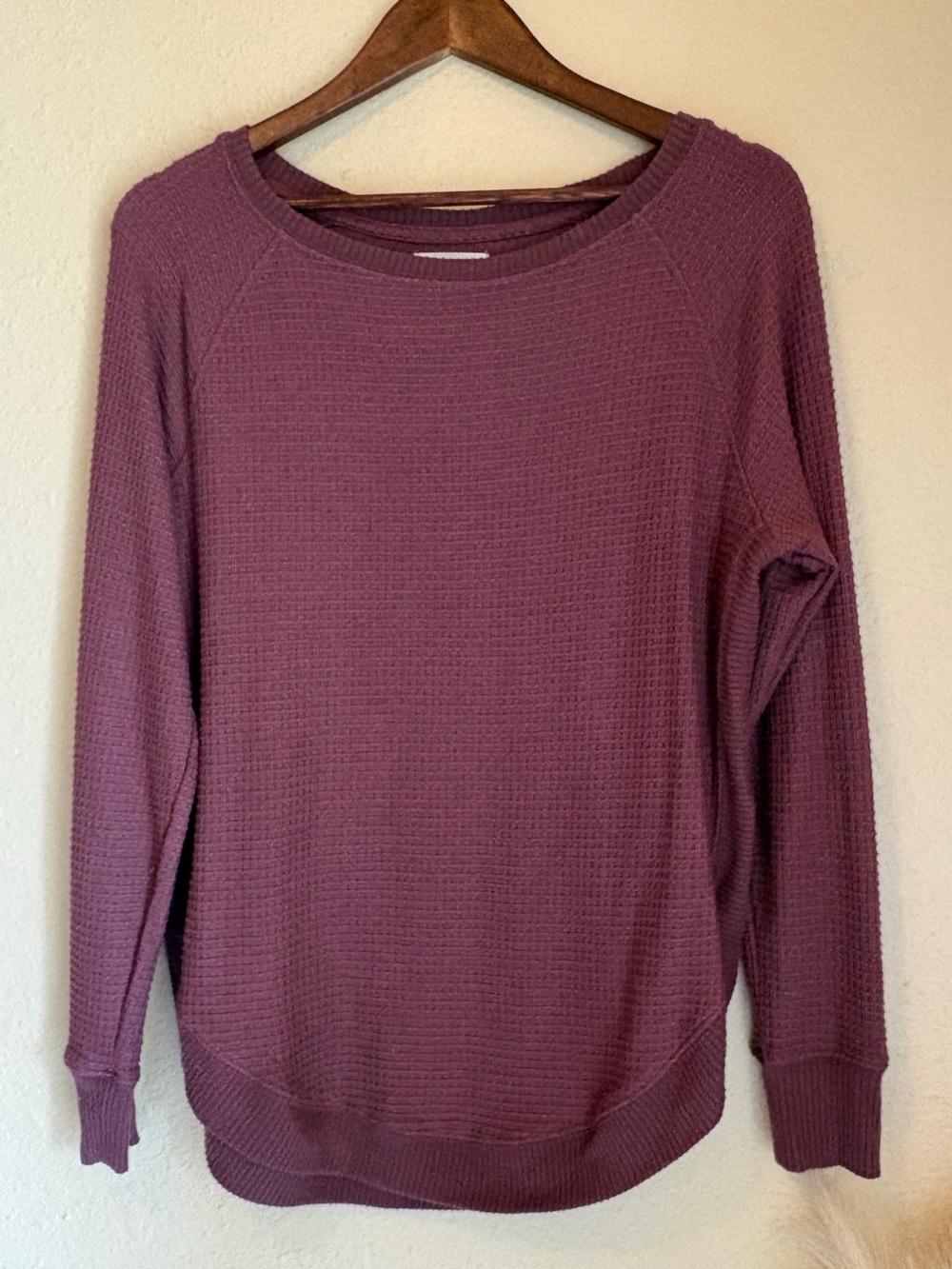 Maurice's mauve waffle knit long sleeve top size medium